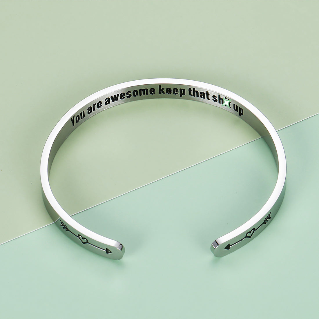Amazon.com: Never Give Up Bracelet for Women, 925 Sterling Silver Bracelets  for Women, Engraved Bracelets for Women, Bestie Bracelets, Inspirational  Bracelets for Women, Encouragement Gifts by ALiLuYa : Handmade Products